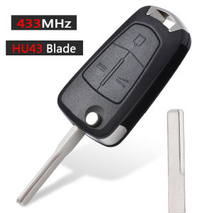 KEYECU ASK 315MHz / 433MHz PCF7946A/ ID46 Chip Flip Remote Key Fob for Vauxhall/Opel Vectra CSignum 2003-2007 HU100 / HU46