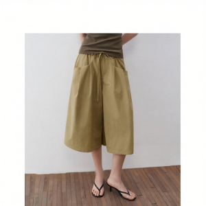 SINBOS | Cool Comfortable Wide Leg Wrinkle Texture Relaxed Womens Capri Pants