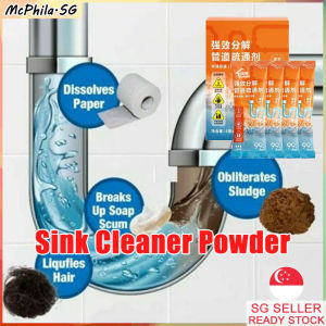 ⚡SG stock⚡ 4 bags/box Sink drain cleaner / Powerful drain clog remover / Sink choke remover / Toilet pipe cleaner / Kitchen drain declogger 管道疏通剂 下水道疏通剂