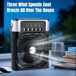 Large chiller desktop humidifying spray colorful lights desktop mute fivehole fan