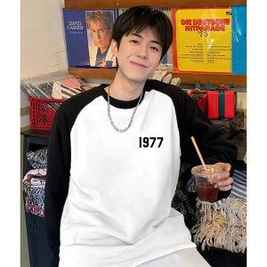 Loose Cotton Long Sleeve T-Shirt Mens Autumn Winter New Style Couples Clothing Pure Cotton Shoulder Insertion Base Shirt Top