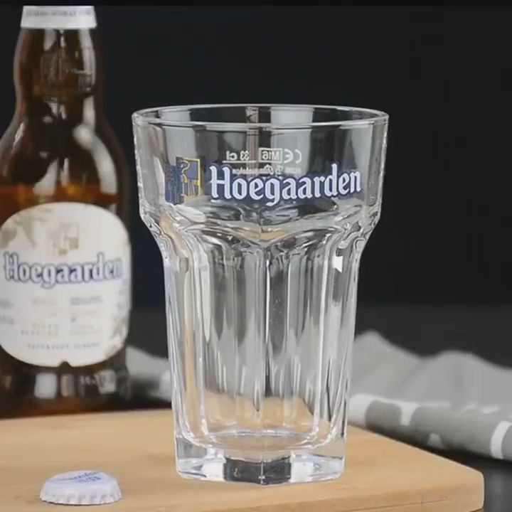 แก้วเบียร์ Hoegaarden Brand ของเบลเยี่ยมHoegaarden beer glass แก้ว