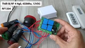 [RF1204] Bộ công tắc điều khiển từ xa 4 kênh 12VDC 10A 433Mhz ảnh thật