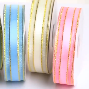45m/roll gold ribbon wedding decoration holiday celebration gift packaging hadmade DIY crafts GARLAN