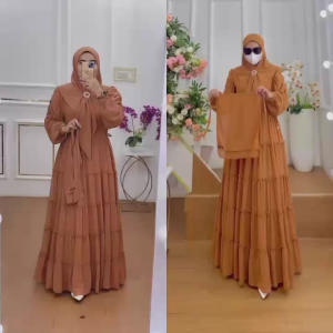 BISA COD! Set Dress/One Set Gamis Syari Kode SITI Bahan Ceruty Babydoll Premium By Ory AjeZas Collec
