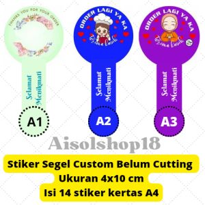 Stiker Custom Label Toples Kemasan Kue Lebaran ukuran 4x10