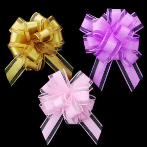 ริบบิ้นตาข่ายสองชั้นขนาด34*19ซม. Hiasan Mobil ดอกไม้อุปกรณ์ตกแต่งดอกไม้ตามเทศกาลตะกร้าผลไม้ขนาด3ชิ้น/แพ็ค