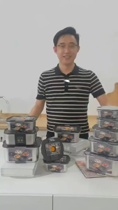 Food Grade Storage Box 304 Stainless Steel Air Tight Rectangular Container with Sealed Lid Food Storage Organiser 食品保鲜盒