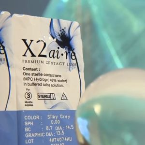 X2 AIRE Softlens Silky Grey - Kecantikan Mata UV Block Warna-Warni Dia.145mm