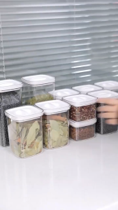 PET Airtight Food Storage Canisters with Twist Lock Lids Leakproof Dry Food Containers for Kitchen