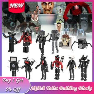 Skibidi Toilet Building Blocks Toilet Man Vs Monitor Man Speakerman Bosses Model Building Block For Kid Children Birthday New Year Christmas Gift