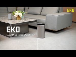 EKO Open Top Dustbin with Removable Inner Basket Square Small Stainless Steel Garbage Rubbish Bin 7L 10L 12L Trash Can for Kitchen Livingroom Office Home Tong Sampah
