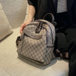 New 2025 Womens Backpack Trendy Korean Simple Large Capacity Versatile Fashion Travel Bag Casual Shoulder Bag Geometric Print