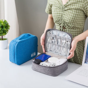 Travel Cable Sorting Box Waterproof Digital Electronic Storage Bag USB Data Cable Charging Plug Storage Bag