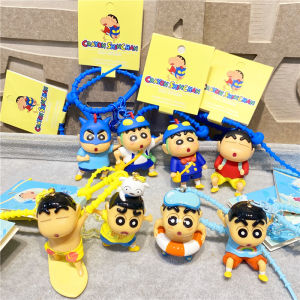 Authentic Crayon Xiaoxin Surfing Party Swim Ring Campus Life Keychain Pendant Graduation Gift Couple Bag Charm