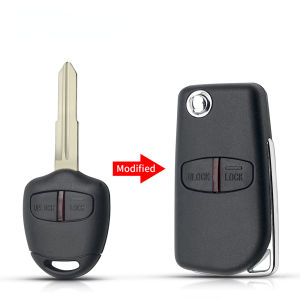 KEYYOU Car Modified Flip Remote Key Shell Case 2/3 Buttons For Mitsubishi Lancer EX Evolution Grandis Outlander Right/Left Blade
