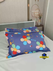 2pcs QUEENSIZE Poly Cotton Standard Pillow Cases Floral Stripe Large 70x45cm