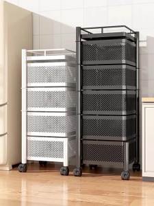 MENGBINFEN | Rotating Multi-tier Kitchen & Living Room Rolling Storage Cart
