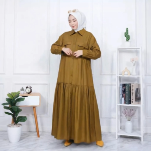Gamis Maxi bahan toyobo model simple dan elegan