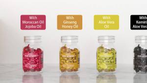 Zcvtbye Hair Serum Argan Oil Capsule 2-Bottle 60Pcs - Moroccan Argan Jojoba oil Vitamins A C E Pro B5 - Hair Quick Treatment for Dry Damaged Hair (Red: DEEP REPAIR)