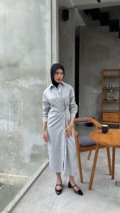OFEYA - Humaira Multiways Dress - Dress Kemeja Panjang - Maxi Shirt Dress