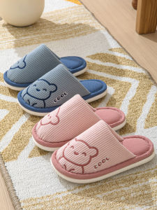 Childrens Indoor Cotton Slippers Anti-Slip Bottom Cartoon Pattern Boys Girls Toddler Kids Slippers Comfortable Floor Shoes