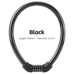 West Biking | WEST BIKING Thicken Zinc Alloy High Toughness Bold Anti-Theft 5-digit Password Cable Lock Cylinder Bicycle Bike Security Lock
