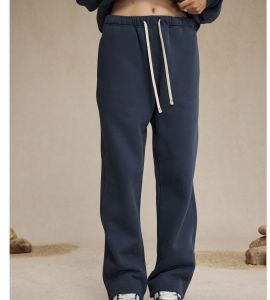 กางเกงขายาวทรงตรงบุขนแกะหนาสำหรับผู้หญิงในฤดูใบไม้ร่วงและฤดูหนาว กางเกงขายาวทรงหลวมสบาย ๆ ลำลอง อบอุ่น สไตล์สตรีท