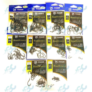 4 PACKS PER ORDER Pioneer Beak Octopus 9403-BN 18s Hi-Carbon Steel Material Beak Fishing Hooks