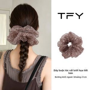 TFY | Dây Đeo Tóc Organza In Báo Xanh