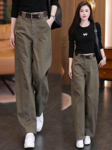 High Waist Wide Leg Casual Trousers for Women Spring Autumn 2025 New Style Popular Straight Cut Slimming Knife Edge Pants