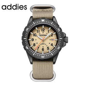ADDIES Mens Outdoor Fashion Watch 50m Water Resistance 41mm Quartz Watch Nylon Strap Tubular Luminous Display with Calendar