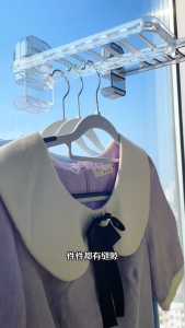 Wall-hung Foldable travel hangerStrong Suction Cup bathroom/balcony/bedroom/hotel drying Clothes Sock hanger Tahan lama