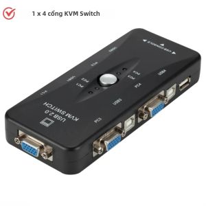 4 Trong 1 KVM Switch USB 2.0 Bộ Chia VGA 1080P 2 Cổng KVM Switcher Cho Máy In Bàn Phím Chuột Pendrive HD VGA Switch Box Adapter