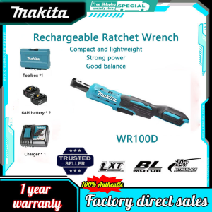 【Original facturer/Warranty 1 years】Makita angle ratchet wrench WR100D brushless 18V electric wrench shelf repair stage wedding tool universal lithium battery charging car repair socket wrench type activities
