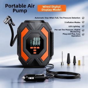 Portable Car Tire Inflator with Pressure Gauge