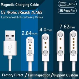 White Magnetic Charging Cable USB 2pin 4pin 5pin Dock Charger for Smart Watch Kids Smartwatch Beauty Device Juicer Toothbrush