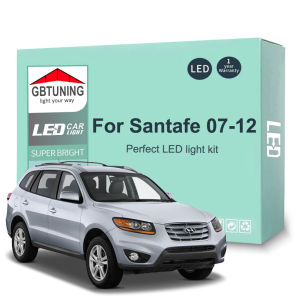 12Pcs Cars Accessories For Hyundai Santa Fe Santafe MK2 2 II CM 2007 2008 2009 2010 2011 2012 Canbus LED Interior Light Bulb Kit