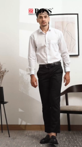 BOSS Celana Panjang Pria Formal Slim Fit HT Hitam