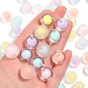 30-100pcs/lot 8-16mm Round Acrylic Beads Matte Transparent Mix Color Loose Spacer Bead DIY Bracelet Necklace Jewelry Accessories