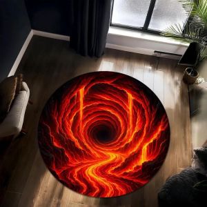 Thảm Tròn VIKAMA 3D Ocean Whirlpool Hiệu Ứng Thị Giác Ảo Ảnh Chống Trơn Trượt Thảm Sàn Hình Xoáy Biển Lỗ Sâu Hiệu Ứng Thị Giác Chất Liệu Polyester Dùng Cho Nhà Ở