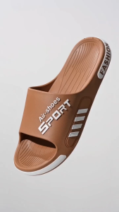 Gray Air Shoes Sport House Slippers Fashion Slide Sandals with Open Toe and Striped Design