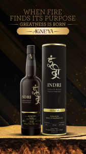 Indri Agneya Double Cask Single Malt Indian Whisky | Lightly Peated | 700ml | 46% ABV
