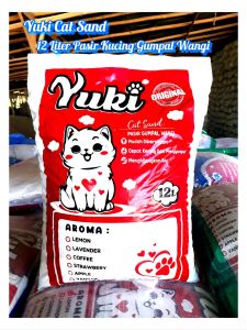 6/12 Liter Pasir Kucing Gumpal Wangi YUKI Cat Litter Penghilang Bau Kandang-BEST CAT LITTER