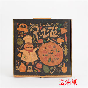 Kraft Paper Pizza to-Go Box 6 7 8 9 10 12 14 16 18 Inch Large Size Takeaway Pizza Packaging