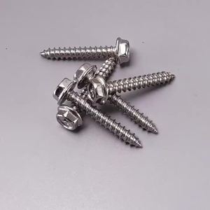 304 Stainless Steel Cross Flange Outer Hexagonal Self-Tapping Screws with Gasket Self-Tapping Screws Wood Screws Rust-Resistant
