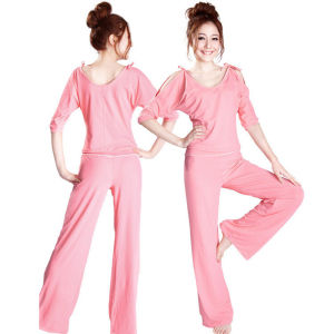 ชุดออกกำลังกายโยคะ Modal สำหรับผู้หญิงในฤดูใบไม้ผลิและฤดูร้อน ชุดวิ่งออกกำลังกาย ชุดทำงาน เสื้อผ้าทำงาน ลำลอง ทรงหลวม เสื้อผ้าใส่ออกกำลังกาย