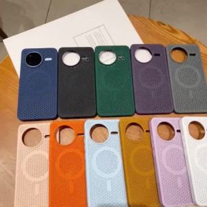 For MagSafe Magnetic Honeycomb Mesh Phone Case For Xiaomi Redmi Turbo 5 Max K60 K70 K80 K90 Pro Max Heat Dissipation Cover