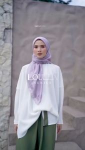 SKYSHOP HIJAB NEW LOULLA SERIES BY DEENAY KERUDUNG SEGI EMPAT BAHAN VOAL PREMIUM SCARF MOTIF SIMPEL