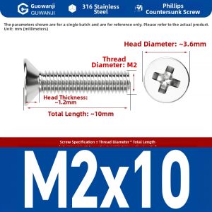 GUWANJI | 316 Stainless Steel Countersunk Head Machine Screw